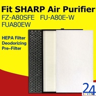 AA New Le】 FUA80EW ที่คมชัด A80SFE FZ-เครื่องกรองอากาศ HEPA กำจัดกลิ่นตัวกรองคาร์บอน FU-A80E-W FUA80 FZA80SFE FU-A80