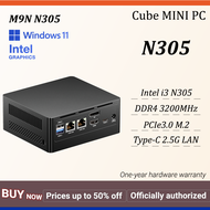 M9N Intel Core i3 N305 MINI PC DDR4 3200MHz M.2 PCIe 3.0 Windows 11 Pro Dual 2.5G Lan Office Compute