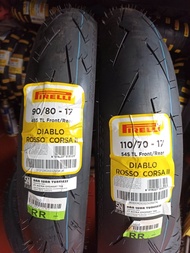 PAKET BAN PIRELLI DIABLO ROSSO CORSA 2 Uk 90/80 &amp; 110/70 RING 17