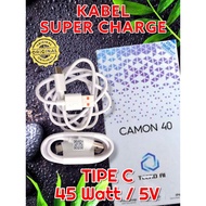 TECNO CAMON 40 Super Fastcharging Type C 45 Watt 5V-5A charger cable, Original charger cable