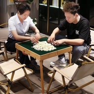 Mahjong Outdoor Portable Mahjong Table Travel Folding Set Portable Solid Wood Travel Dormitory Grass Mini Mahjong Tiles