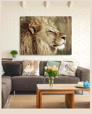 ภาพพิมพ์ รูปสิงโต กรอบลอยพร้อมแขวน ขนาด 60 x 40 แท