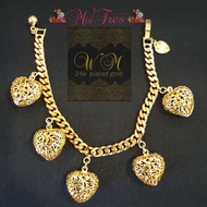 Gelang tangan emas korea dengan loket besar 18cm persis 916 gold