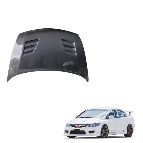 Langyu 07-15 Car Exterior Parts Engine Cover Carbon Fiber Front Bonnet For Honda Civic FD2 Upgrade T