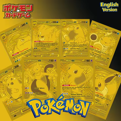 Diy Pokemon Card Selfmade Series English Ver Golden Umbreon Pikachu Blastoise Ex Mew Mewtwo Ex Venus