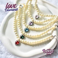[LOVE DIAMOND] Pearl Diamond Cat Necklace Luxury Diamond Love Cat Necklace