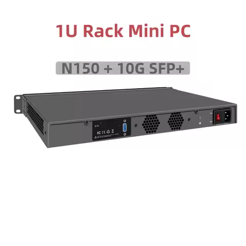 Topton 4*/2*10G SFP+ 19 inch 1U Rack Mount Mini PC Intel N150 4 Cores 4*i226-V 2.5G LAN Enterprise S