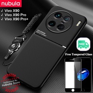 NUBULA For Vivo X90 | VIVO X90 Pro | vivo X90 Pro+ Plus Casing Free Tempered Glass Silky Leather Fee