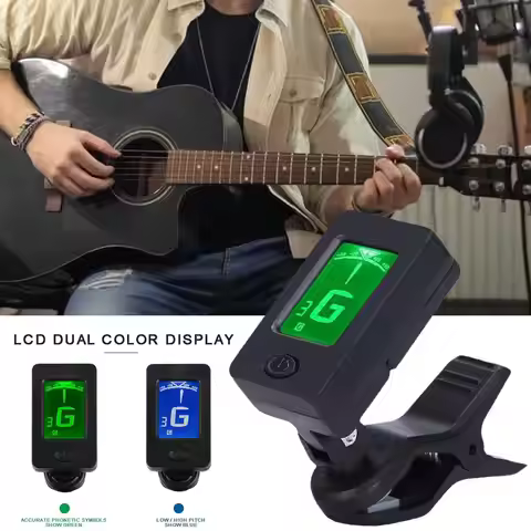 Guitar Tuner Clip-on Rotatable Tuner LCD Display Mini Tuner String Instrument Accessories for Guitar
