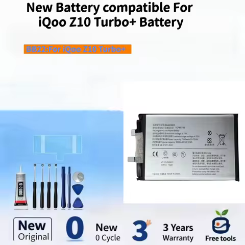 New Battery compatible For iQoo Z10 Turbo+ BB22 8000mAh Mobile Phone Batteries+Free Tools