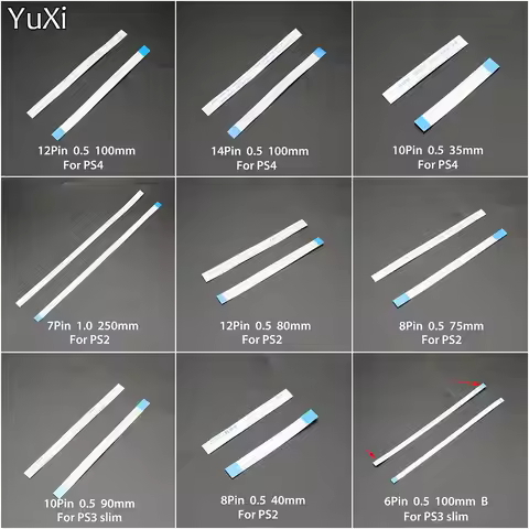 5PCS Charging PCB Board and Power switch Flex Cable For PS3 slim PS2 10pin 12pin 14pin Ribbon Flex C