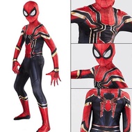 DF233>> Kids Superhero Spider-man Halloween Costume Cosplay Suit Kids Superhero Bodysuit Jumpsuit Co