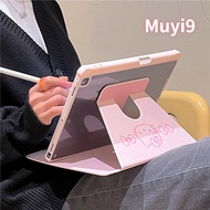 Simple Cute Pink Girly Heart Full Screen Line HelloKitty For 2019IPad10.2 Shell 2022Ipad10th Cover Mini6 Case Ipad9.7 Air2 Cover Air5 10.9 Anti-fall Case Pro11 Cover Ipad9th Shell