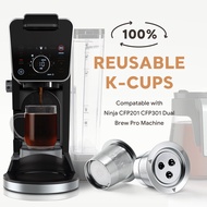 Reusable Ninja Coffee Machine Stainless Steel 3 Holes K Cup Coffee Capsule Cup with Filter Paper Cup