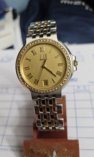 中古dunhill 瑞士制石英機芯鑽石錶圈