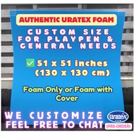 Uratex Foam 130x130 cm / 51x51 inches foam for Playpen and General Use (Foam Only or With Cover)