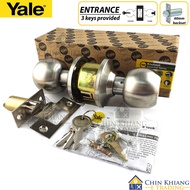 Yale 4147 Entrance Cylindrical Door Knob Set US32D Satin Stainless Steel US11 Antique Copper US5 Ant