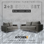 (Free Installation) KitchenZ 6Ft Linen Fabric 2 Seater + 3 Seater Sofa / Grey / Blue / Clay - HMZ-FN-SF-AE2656-2S+3S