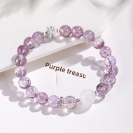 Bolivia Natural Amethyst Beaded Bracelet Luxury Snowflake Gourd Design Fashion Jewelry