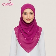 [HIDAYU PREMIUM] Tudung Bawal Cotton Batu Manik Tabur Putih Cotton Voile Bidang 45 Corak Borong