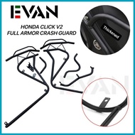 ✶ ◳ ☂ EVAN.SHOP Honda Click v2 125i Full Armor Crash Guard Stainless Steel CNC Alloy Made in Thaila