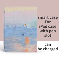For iPad Air 5 4 Smart Case iPad pro 11/pro 10.5/9.7/air 1/2/3/4/2017/2018/mini 4/5/6 10.2 iPad protective casing Case Trifold Smart Case Cover With Pencil Holder Auto Sleep Wake