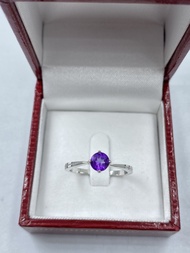 แหวนอเมทิสต์ ( Amethyst ) เงินแท้ 925 เคลือบทองคำขาว