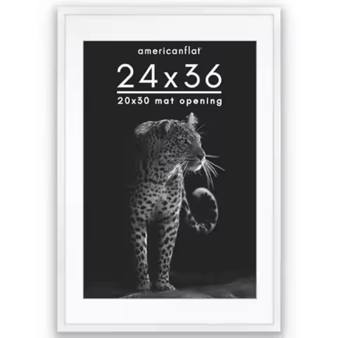 24x36 Poster Frame with Polished Plexiglass - Use as 20x30 Frame with Mat or Display 24x36 Photo Wit