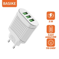BASIKE Kepala Charger iphone Fast charging 15W for iphone oppo xiaomi Samsung 3 USB Port output PD 3.0+QC 4.0 5.0A