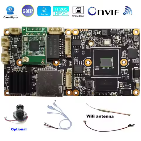 Wireless Wifi IP Camera Board Module App Camhipro H.265 5MP Sensor SD Card Slot with Motion Detectio
