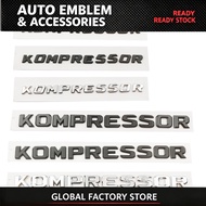Global boutique stores-Mercedes Benz KOMPRESSOR letter emblem Rear trunk logo Side badge Car sticker