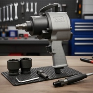 NIKO 3/4in Air Impact Wrench 1600Nm, 152.4mm Anvil, 38mm 41mm Socket Set NIKO 3/4in 1600Nm 152.4mm 3