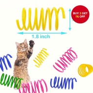 New Cat Spring Toys - 4 pcs of Colorful Plastic Spring Coils for Indoor Cats to Entertain and Stay A