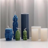 3D佛像香薰擴香石石膏矽膠模具  小和尚如來佛蠟燭模具樹脂佛教擺件模具