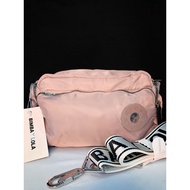 BIMBA Y LOLA SOFT PINK NYLON NEW LOGO SAMPING  - SLING BAG WANITA