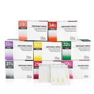 (In stock) 100pcs needles 25 G 27G 29G 30G 31G 32G 33G 34G /1.5mm 2.5mm 4mm 6mm 8mm 13mm Skin Care A