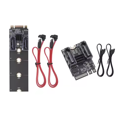 M.2 Key-M Converter NGFF M2 NVME To SATA3.0 Adapter 6Gbps Card Adapter PCIE NVME To Dual SATA 3.0 Ex