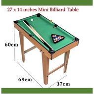 Mini billiard Table for Kids 27x14 wooden with tall feet table Set