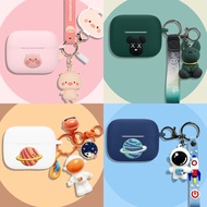 for VIVO TWS 5 Case Silicone Soft Case Cute Lucky Cat Cartoon Bulldog Keychain Pendant Suitable for 