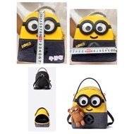 {Daigou}} Second-Hand Idle} fion Little Soldier Minions Co-Designed Limited Edition Girls PU Leather Bag Wallet Style Backpack Single Shoulder Double Side Chain