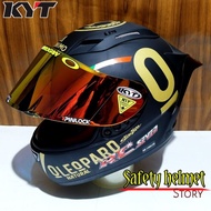 Helm kyt RC-7 Black Leopard paket ganteng