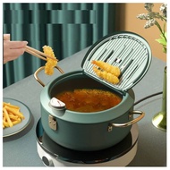 Japanese Tempura Deep Fryer Cooker 304 With Thermometer Pan Temperature Control Fried Chicken Pot