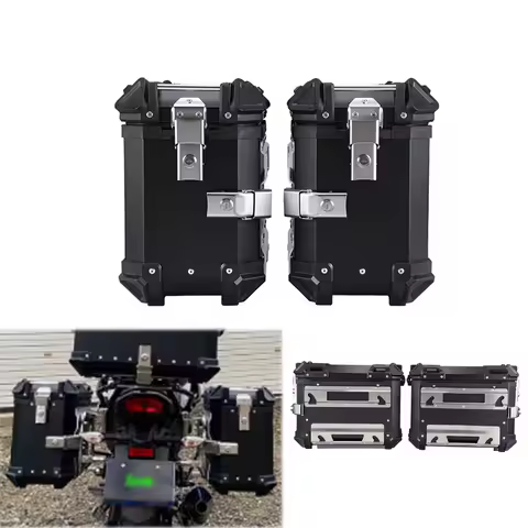 28L Universal Waterproof Aluminum Toolbox Motorcycle Trunk Left Right Side Box Luggage Pannier Cargo