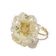 日本樹脂純白滿天星立體戒指(戒圍可調)