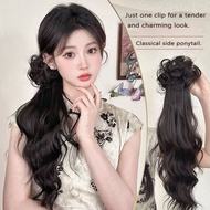 New Women Fake Hair Wavy Ponytail Hair Style Fake Hair Braid Volume Bun Extension Clip In
