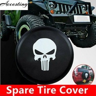 14-17inch Black PVC Spare Tire Cover Pure Skull Wheel Tyre Covers Protector For All Vehicle