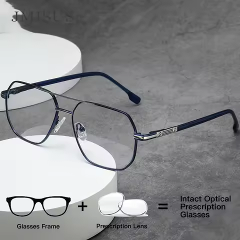 JMISUS 2026 Pilot Prescription Glasses Men Myopia Progressive Eyeglasses Aviator Anti Blue Light Pho