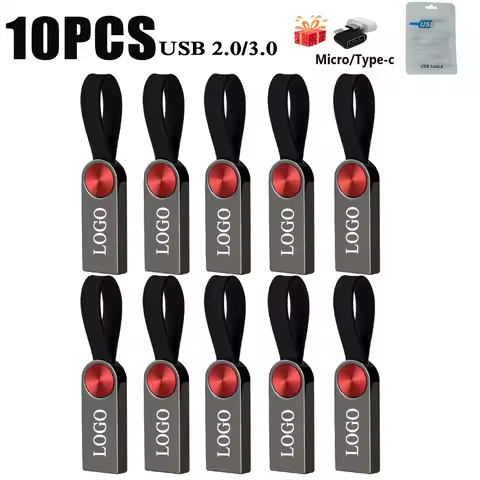 10PCS 2.0/3.0 High-speed Custom LOGO Flash drive 4GB 8GB pen drive 16GB 32GB 64GB 128GB Pendrive Met
