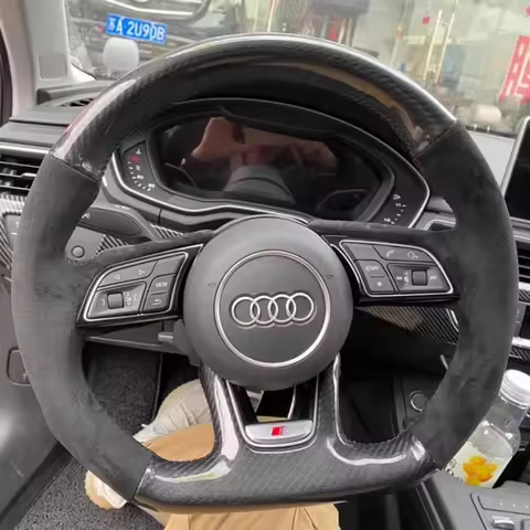 DIY Car Steering Wheel Cover Suede Carbon Fiber Leather For Audi A1 8X A2 A3 Q3 Q5 Q2 A4 A5 A6 Avant