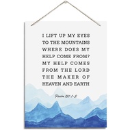 Wooden Sign Inspirational Farmhouse Scripture Wall Decor Decorative Hanging Wood Signs, Christian Ho